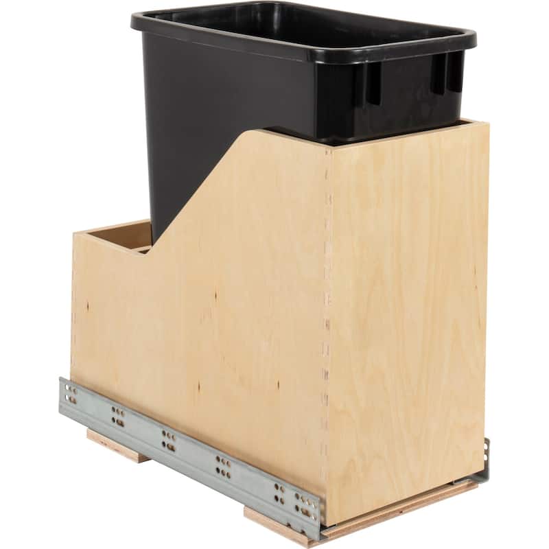 Hardware Resources CAN-WBMS35V 10" Wide 35 Quart Waste Solution-Wood - Black