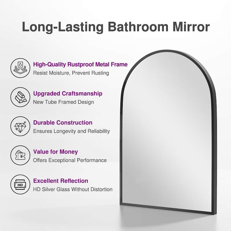 Modern Arch Wall Mirrors for Bathroom Vanity Mirror(Set of 2) - 36*24