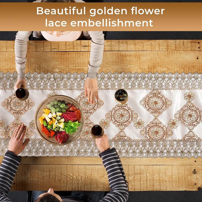Shop LC Polyester Table Runner with Lace Mothers Day Gifts for Mom