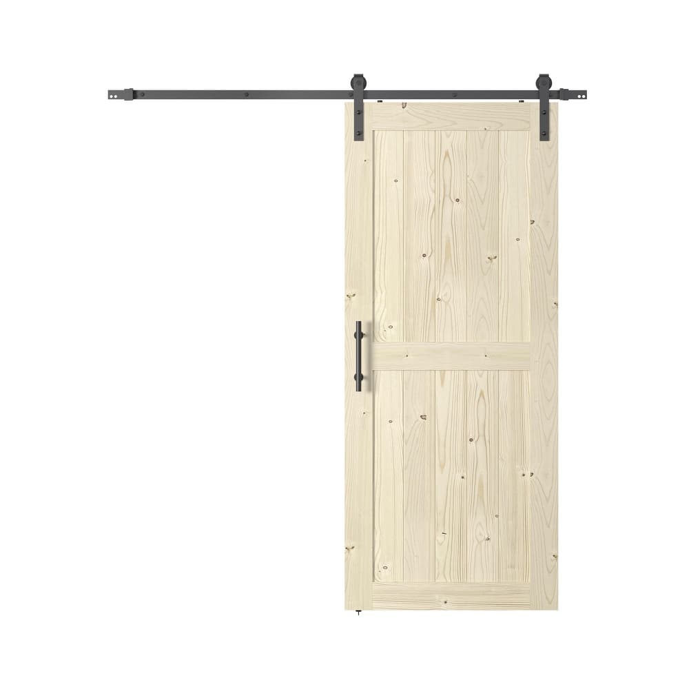 Coast Sequoia 30in./32in./36in./42in./48in. x 84in. K Series Knotty Wood Sliding Barn Door With Hardware Kit - Unfinished