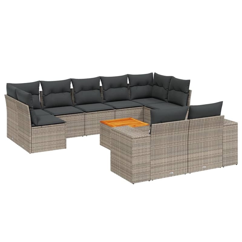 vidaXL Garden Sofa Set Black