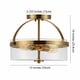 preview thumbnail 5 of 8, SAFAVIEH Lighting Nensor LED 2-light Flush Mount - 13" W x 13" L x 10" H