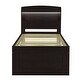 preview thumbnail 13 of 13, Twin XL Platform Bed with LED Headboard, Charging Station, Trundle, Dark Brown