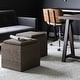 preview thumbnail 74 of 92, WYNDENHALL Townsend 17 inch Wide Contemporary Square Storage Ottoman Mink Brown