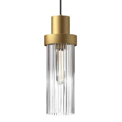 Alora Lighting PD435605CR Kent 5" Wide Mini Pendant with Clear Ribbed