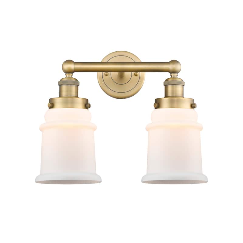 Innovations Lighting 616-2W-13-15 Canton Vanity Canton 2 Light 15" - Brushed Brass / Matte White