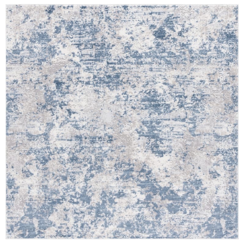 SAFAVIEH Amelia Madlaina Abstract Rug - 8' Square - Dark Blue/Grey