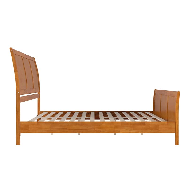 Valencia Solid Wood Low Profile Sleigh Platform Bed with Matching Footboard