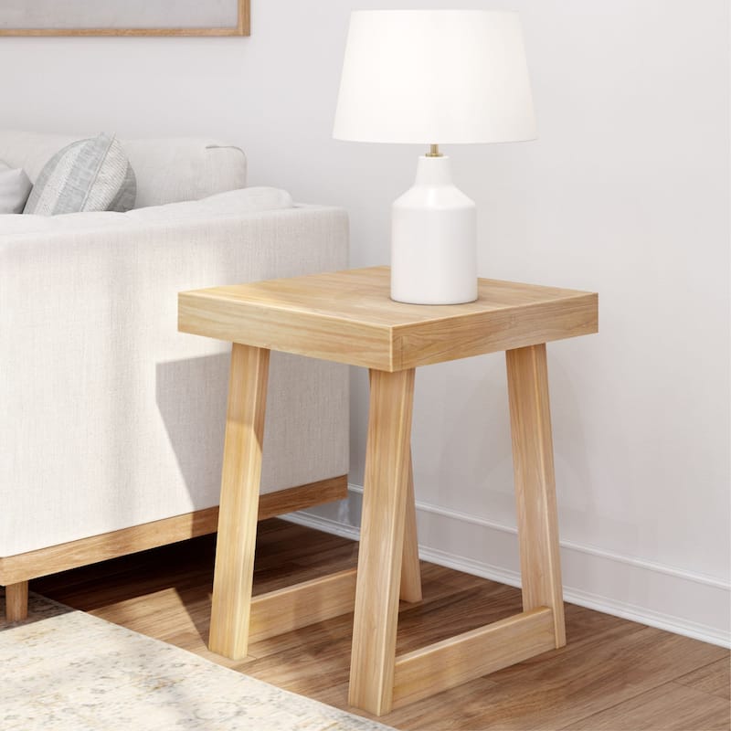 Plank and Beam Classic Square Side Table - 20.25 - Blonde Wirebrush