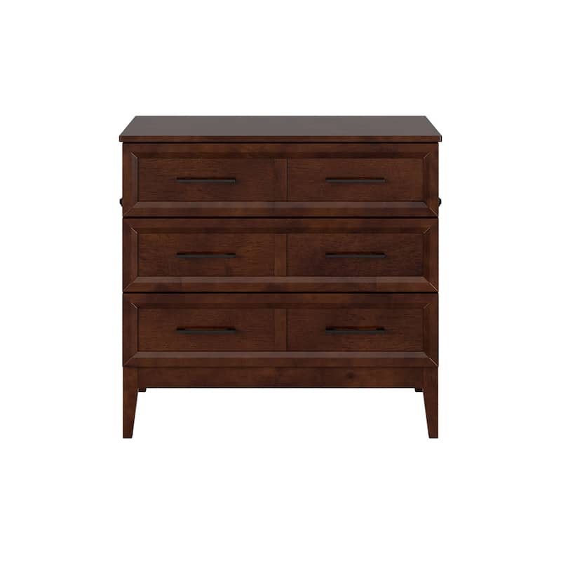 Murphy Bed Chest Twin Solid Wood with Mattress & Charger - Space Saving Bed