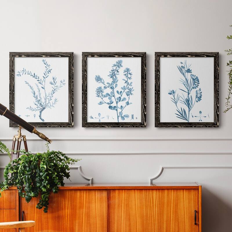 Antique Botanical in Blue VII-Premium Framed Canvas - Ready to Hang - Multi-Color
