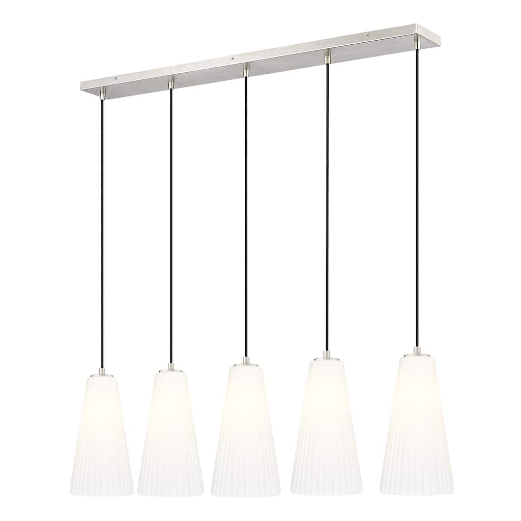 Farrell 5 Light Linear Chandelier in Brushed Nickel