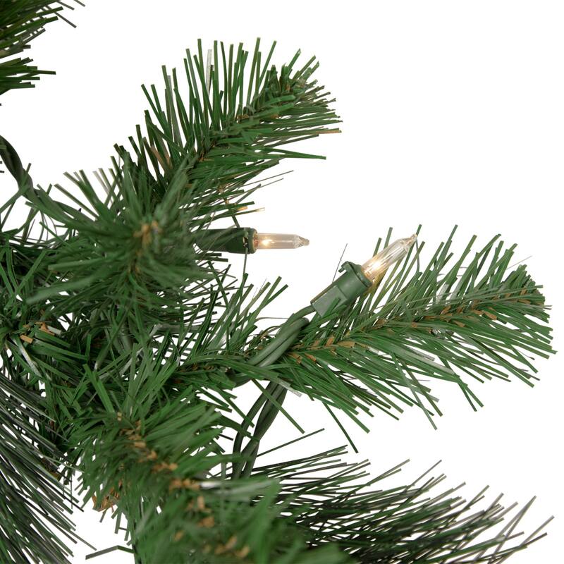 9' x 12" Green Beaver Pine Artificial Christmas Garland, Clear Lights
