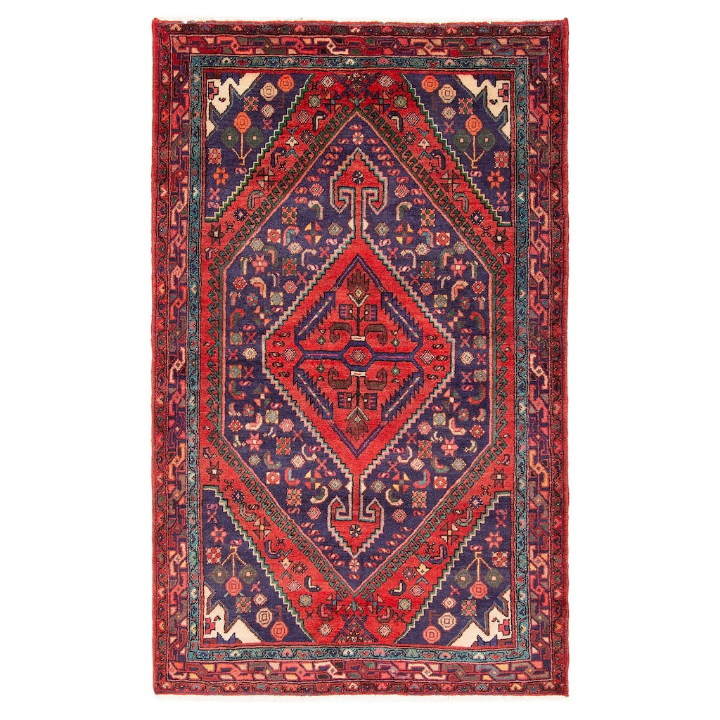 ECARPETGALLERY Hand-knotted Andelz Red Wool Rug - 4'4 x 8'2