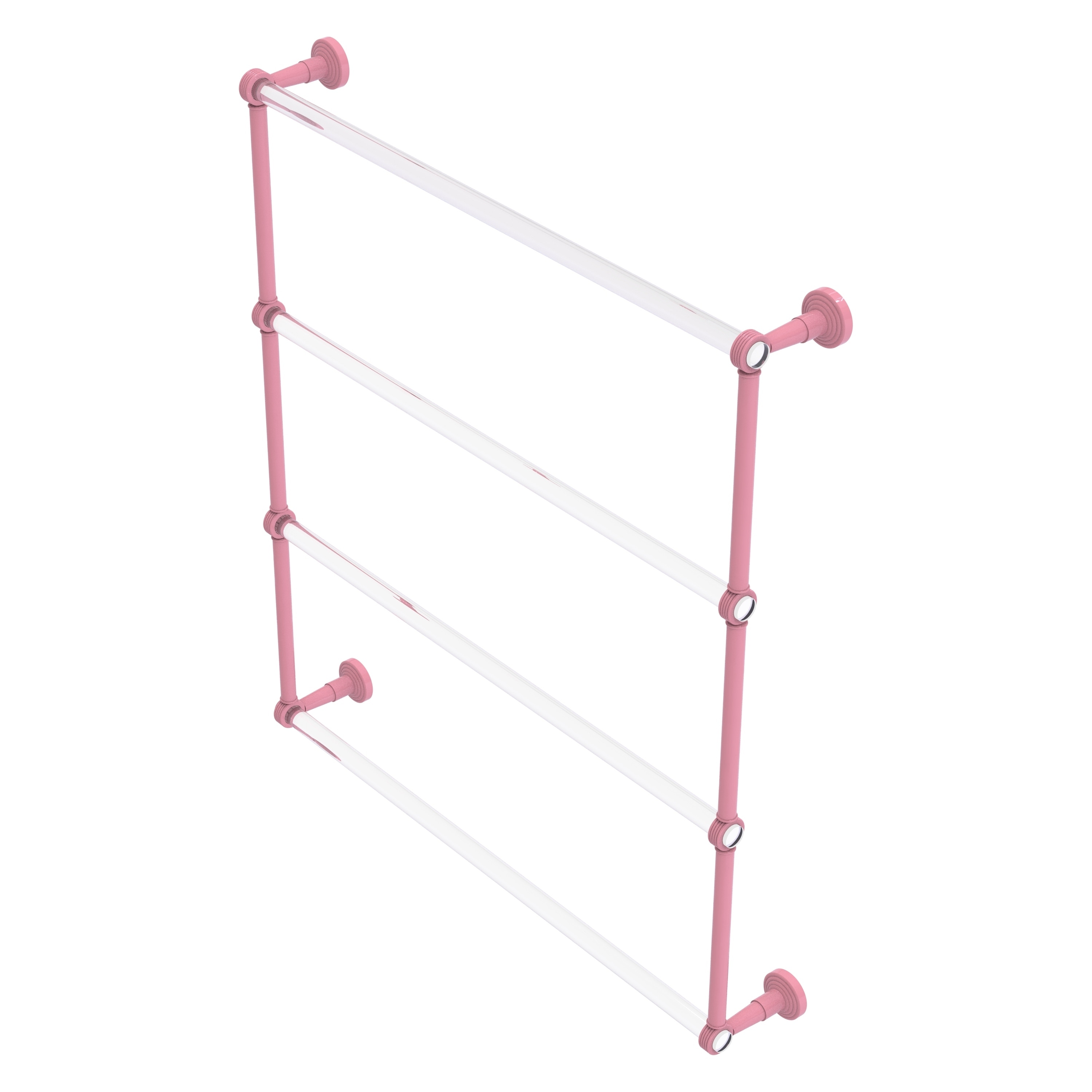 Allied Brass Pacific Beach Collection 4 Tier 24 Inch Ladder Towel Bar with Grooved Accents