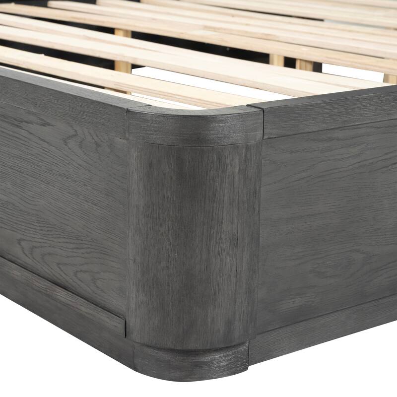 Furniture of America Piez Modern 3-Piece Ash Grey Wood Platform Bedroom Set with 1-Drawer Nightstand