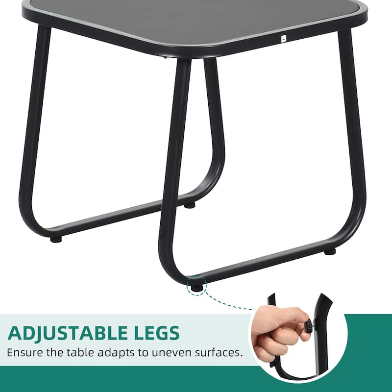 Moasis 3 Piece Rocking Patio Furniture Bistro Set with Chairs and Glass Table