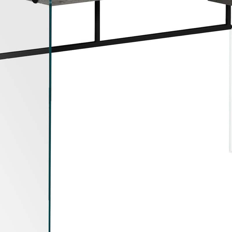Wood Computer Desk with Glass Base, 1 Drawer and Rectangular Design