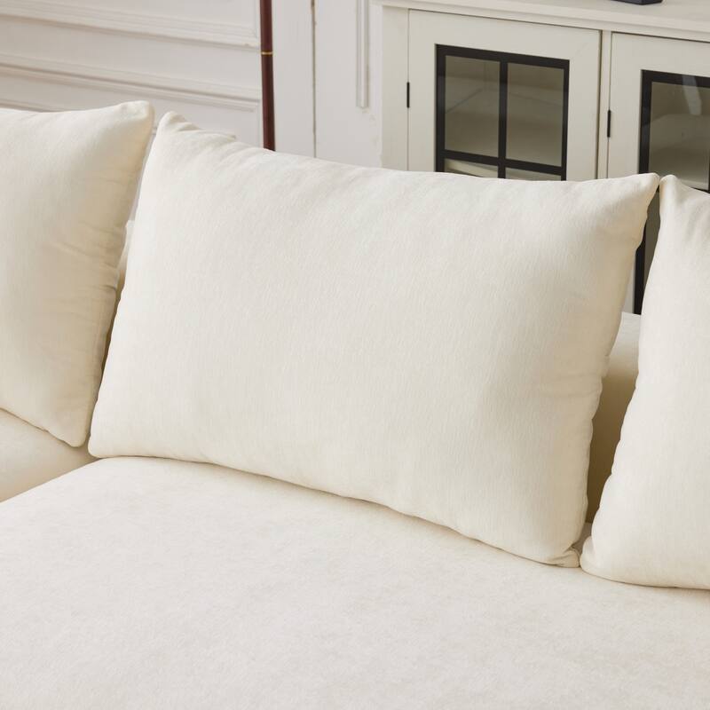 108*68 inch extra-deep modular sofa, cloud sofa, 4-person sofa, sitting and sleeping, living room Chenille modular sofa,