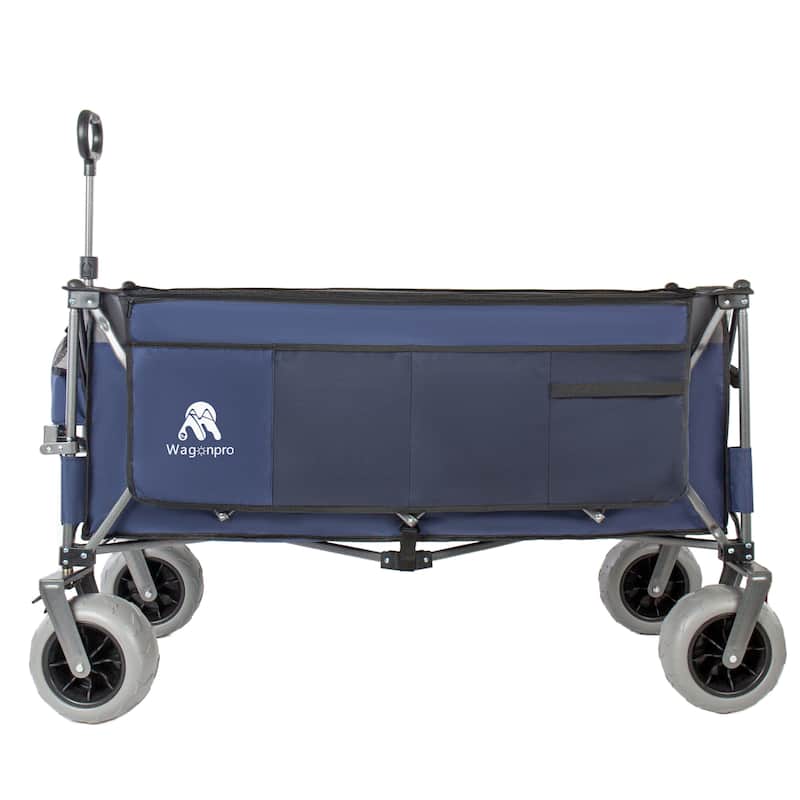 52"Extended Heavy-Duty Foldable Utility Wagon, 560lbs, Ultra-Stable Frame, 1:6 Space-Saving Fold, Portable and Collapsible