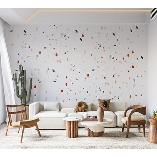 Abstract Wallpaper Wall Mural - Classic Terrazzo on White Background ...