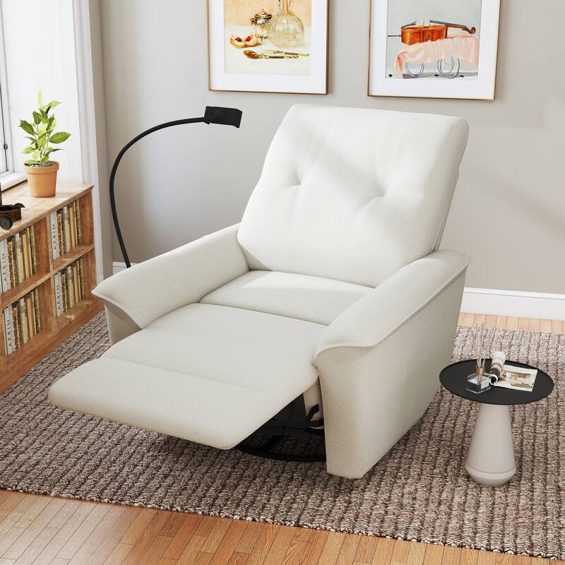270°Power Swivel Rocker Recliner Chair w/Phone Holder, Electric Glider Reclining Sofa with USB Ports, Power Swivel Glider