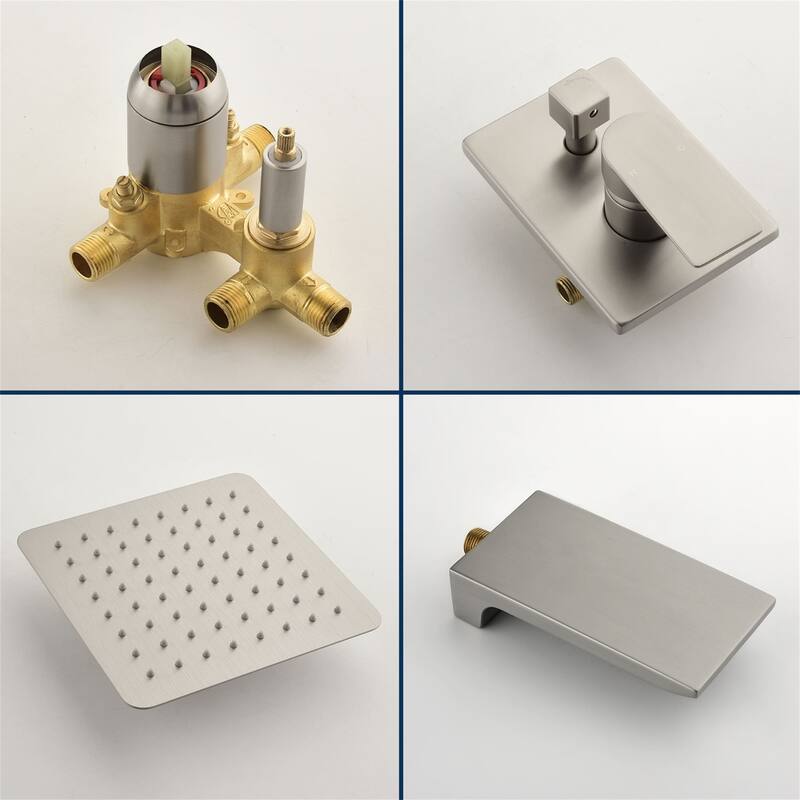10 Inch Wall Mount Shower System with Waterfall Tub Spout Modern Rainfall Tub Shower Faucet With Rough-in Valve