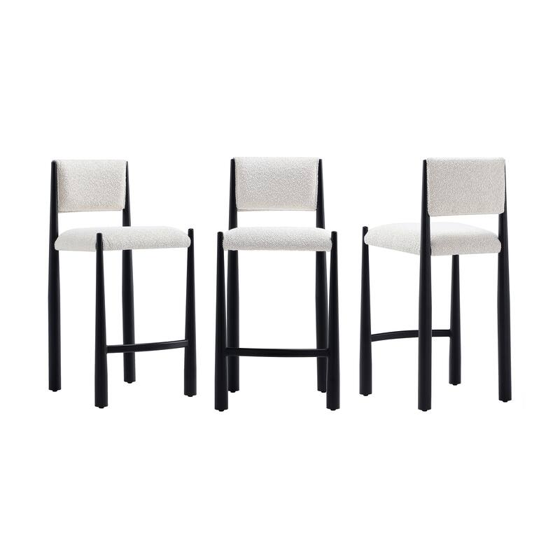 Manhattan Comfort Lennor Metal Boucle Counter Stool