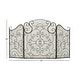 preview thumbnail 15 of 14, Black Metal Foldable Mesh Netting 3 Panel Scroll Fireplace Screen