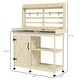 preview thumbnail 3 of 16, Outsunny Wooden Potting Bench, Outdoor Potting Table with Storage Cabinet, Storage Shelves, Aluminum Table Top