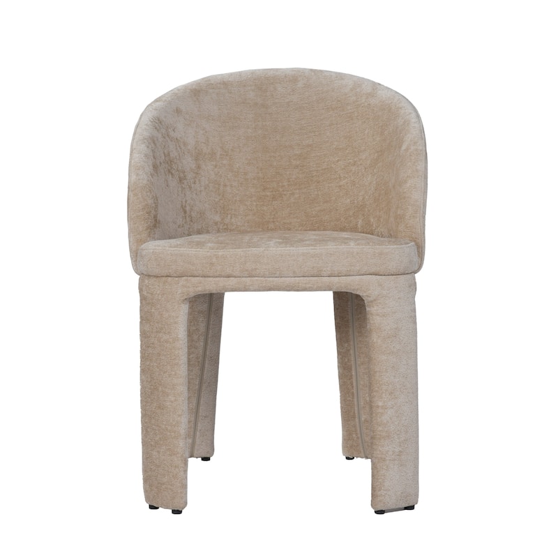 Modrest Sarkis Modern Beige Velvet Dining Chair