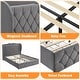 preview thumbnail 6 of 7, Full Size Grey Velvet Bed Frame with 4 Convenient Storage Drawers, Wingback Headboard with Charging Station