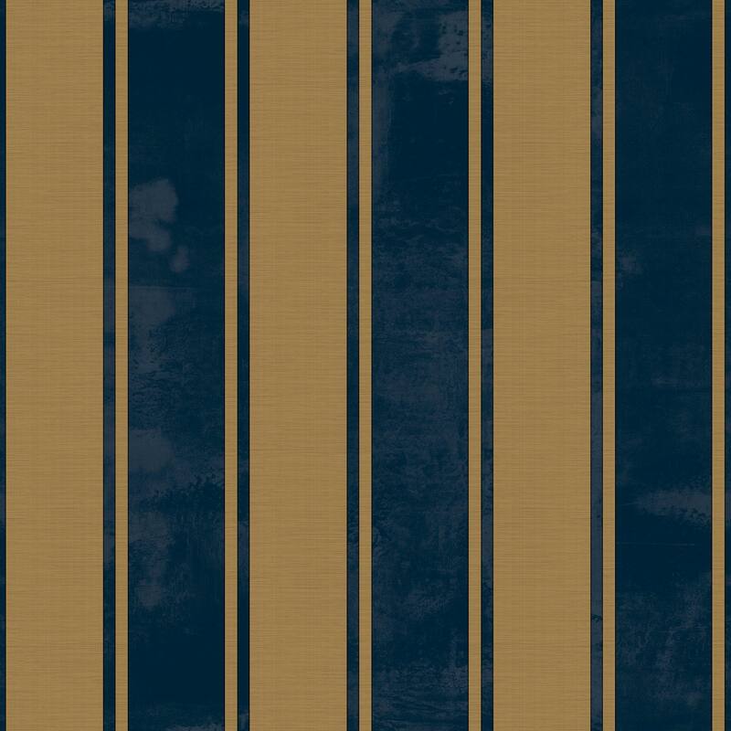 Galerie Wallcoverings Italian Classics 4 Collection Embossed Classic Stripe Design Vinyl on Non-woven Matte Wallpaper Roll - 33 feet x 21 inches - Blue