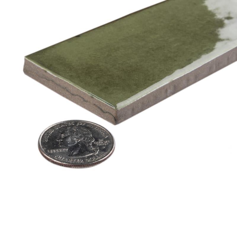 Merola Tile Coco Glossy Moss Verde 2" x 5-7/8" Porcelain Wall Tile