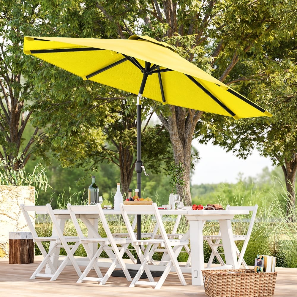 BONOSUKI Patio 9FT Market Umbrellas and Shade, Table Umbrella for Patio and Outdoor With Tilt Button, Anthracite Gray