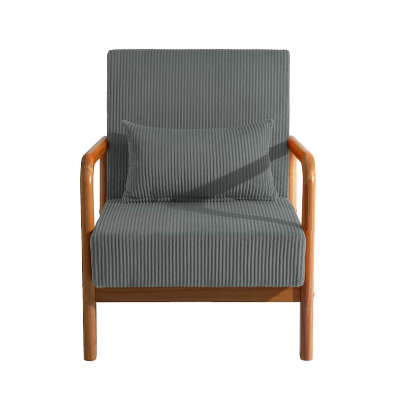 Modern Upholstered Accent Chair with Wood Legs Set of 2