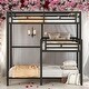 preview thumbnail 1 of 10, Multifunctional L-shaped Metal Triple Twin Size Bunk Bed for Home Black