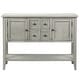 preview thumbnail 8 of 61, Vintage Elegant Style Buffet Sideboard Console Table with 4 Storage Drawers, 2 Cabinets & Bottom Shelf (Antique Gray)