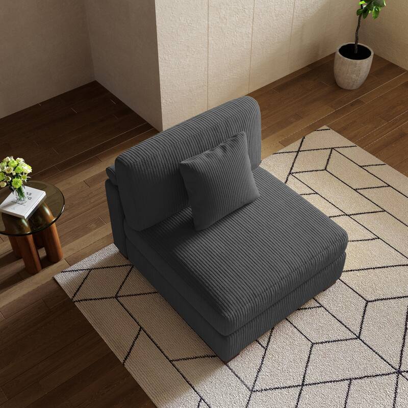 Modern Modular Sectional Sofa Corduroy Chaise Lounges