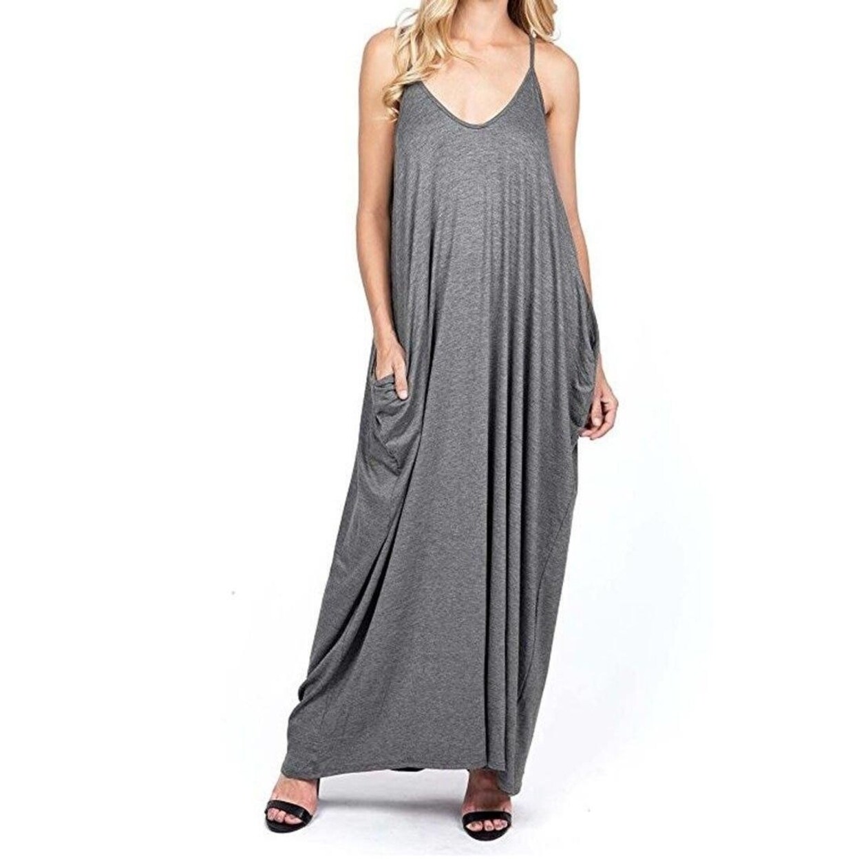 loose fit maxi dress with pocket detail