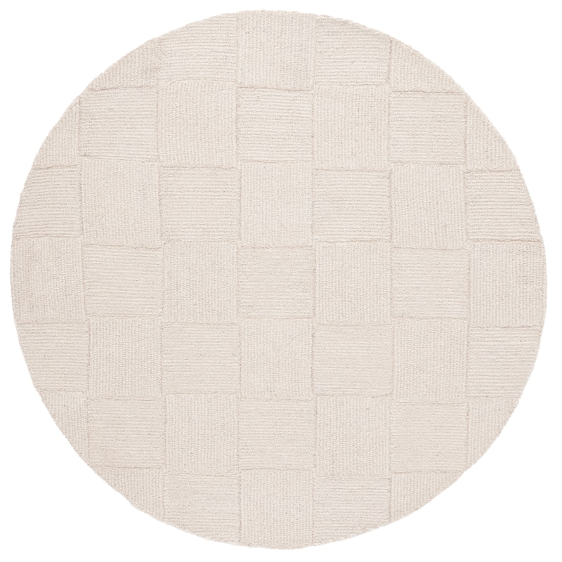 SAFAVIEH Handmade Mykonos Cili Modern Wool Rug - 6' Round - Ivory