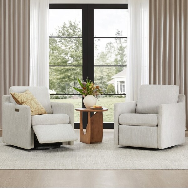 Spruce & Spring Nora Power Swivel Accent Chair Wall Hugger with