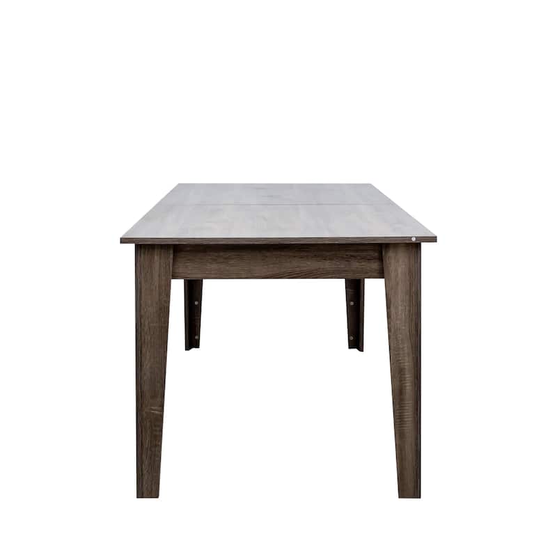 Modern Extendable Dining Table Office Table Computer Desk with Woodgrain Top & Clean Lines for 6 People