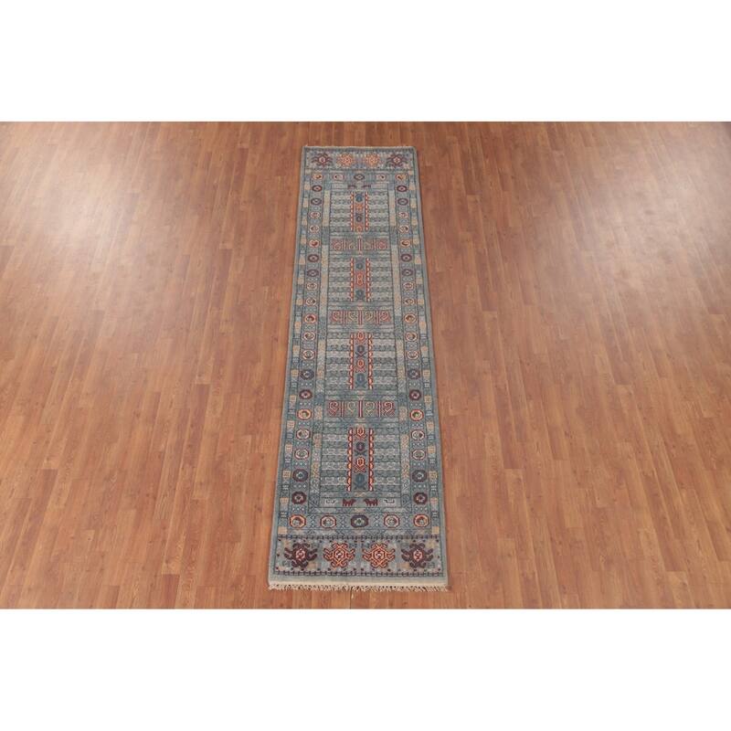 Tribal Khotan Oriental Runner Rug Wool Carpet - 2'7"x 9'11"
