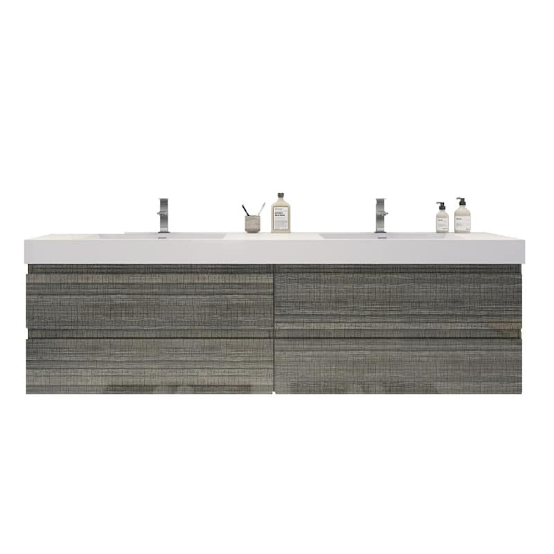 Baillie 84'' Wall-Mounted Vanity with Double Reinforced Acrylic Sink