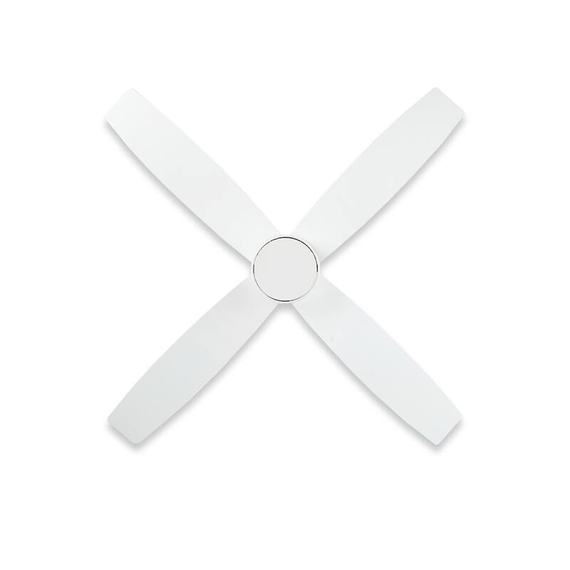 WINGBO 44" and 52" Flush Mount DC Ceiling Fan without Lights, 4 Reversible Blades