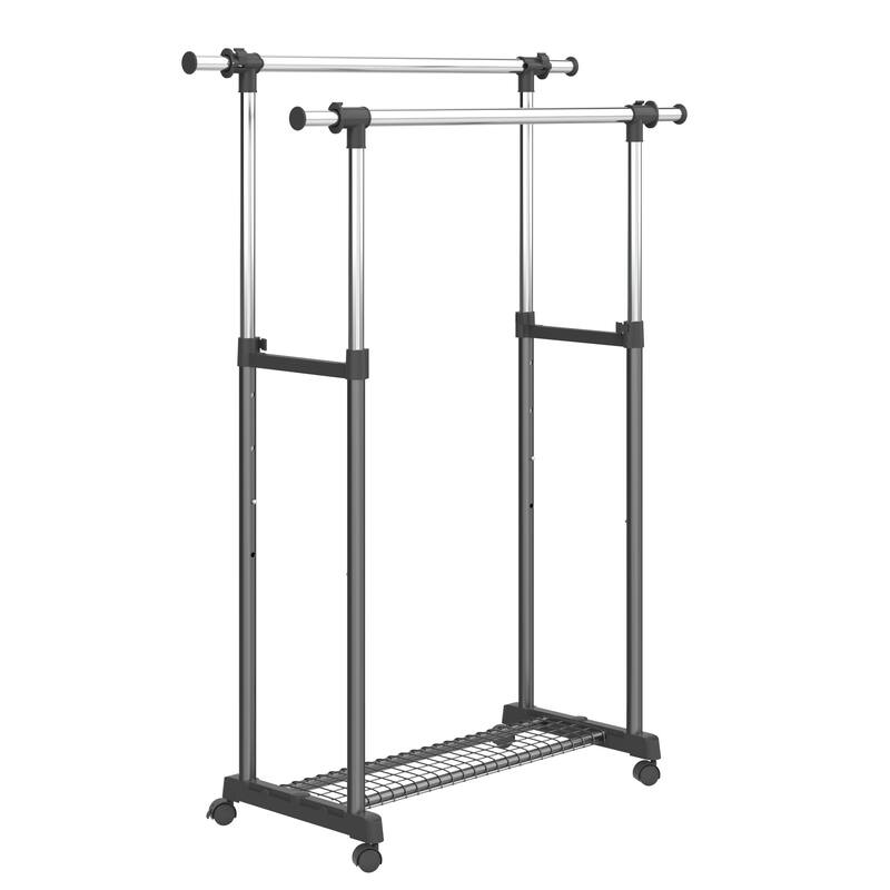 ClosetMaid Steel Rolling Adjustable Garment Rack with Storage Shelf On Sale Bed Bath