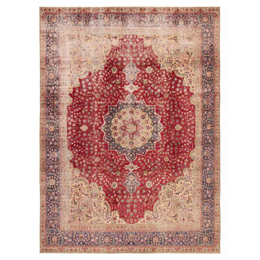 ECARPETGALLERY Hand-knotted Antalya Vintage Red Wool Rug - 9'5 x 12'8