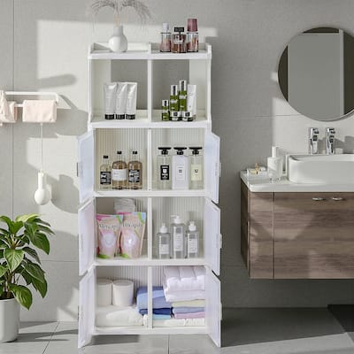 Plastic Bathroom Storage Cabinet Multi-Function Bookcase Floor Storage Cabinet Kitchen Storage Cabinets