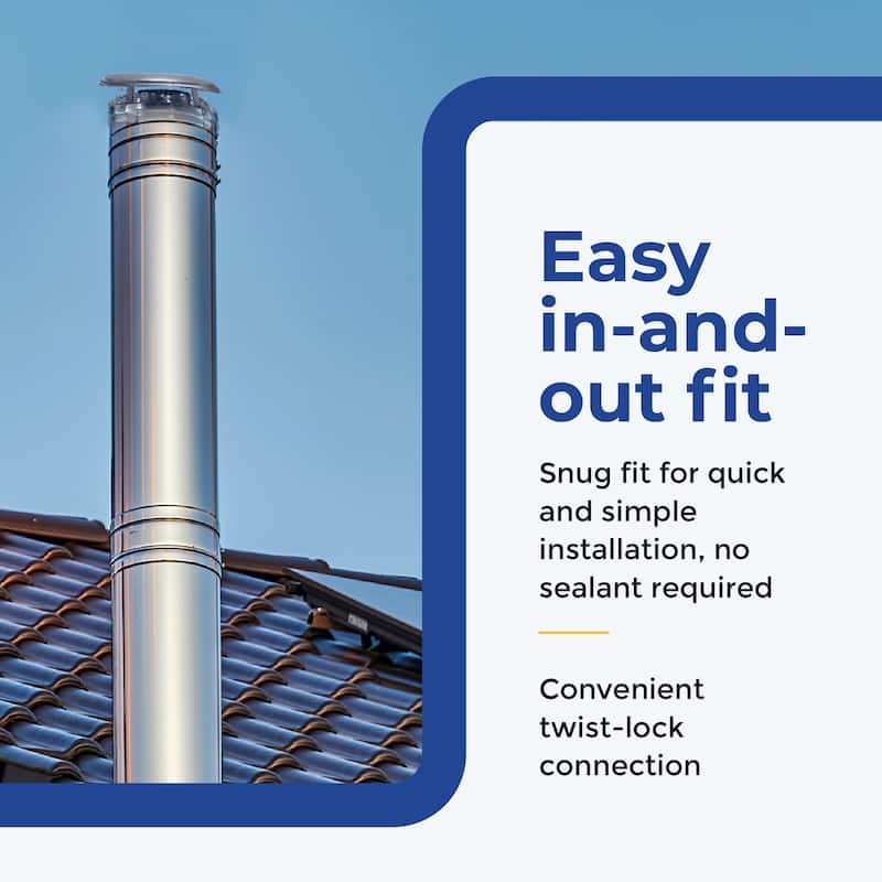 DuraVent DuraPlus 8DP-VC 8 Inch Diameter Stainless Steel Round Chimney Cap - 5